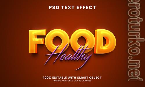 Food 3d text effect psd