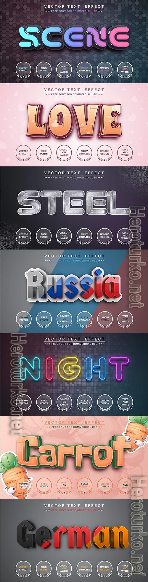 3d editable text style effect vector vol 893