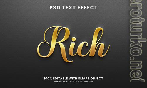 Golden shiny rich 3d text effect psd Golden shiny rich 3d text effect psd