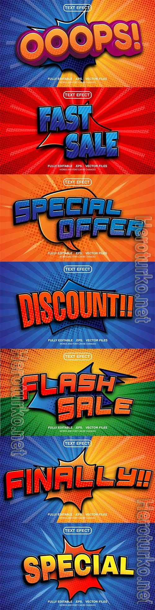 3d editable text style effect vector vol 892