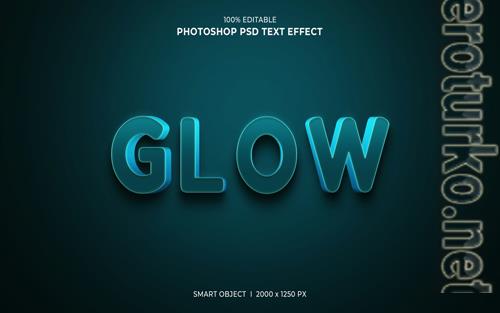 Glow 3d editable text effect psd Glow 3d editable text effect psd
