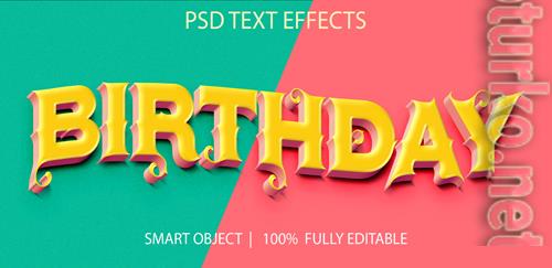 Birthday psd text effect psd