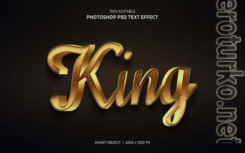 King 3d editable text effect psd