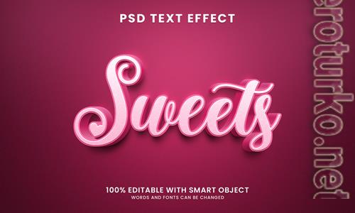Sweets 3d text effect psd