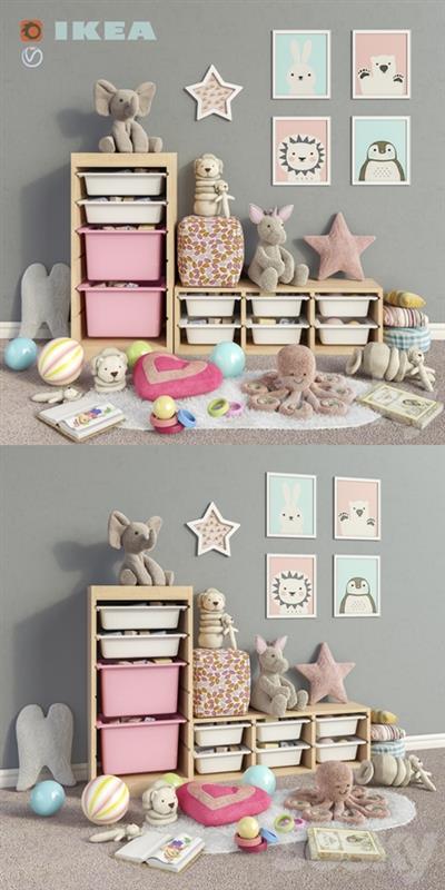 IKEA storage furniture, toys and decor for a children’s room set 3