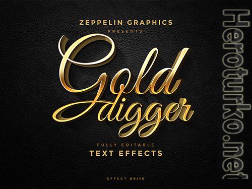 Calligraphic golden text effect style psd
