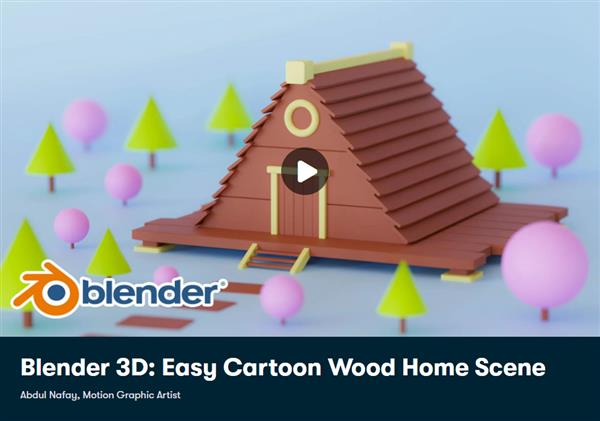Blender 3D - Easy Cartoon Wood Home Scene