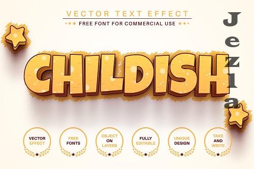Childish Stroke Editable Text Effect - 6832201