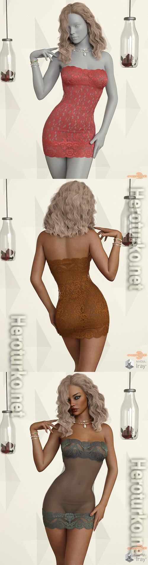 VERSUS - dForce Bodycon Tube Dress for Genesis 8 Females