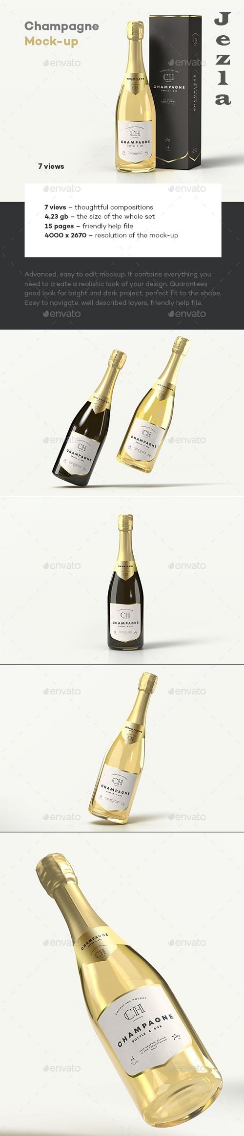 Champagne Bottle Mock-up - 33684444