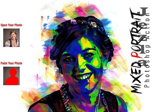 Mixed Portrait Photoshop Action - 6831995