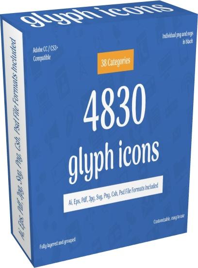 Creative Market - 4830 Glyph Icons