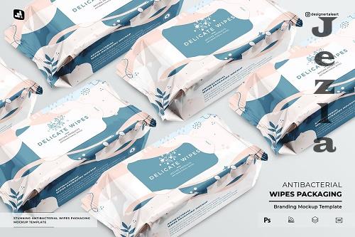 Antibacterial Wipes Packaging Mockup - 6775453