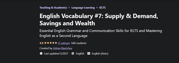 English Vocabulary #7 - Supply & Demand, Savings and Wealth