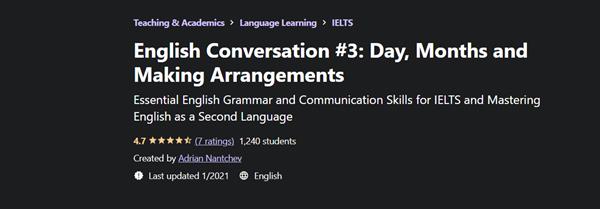 English Conversation #3 - Day, Months and Making Arrangements