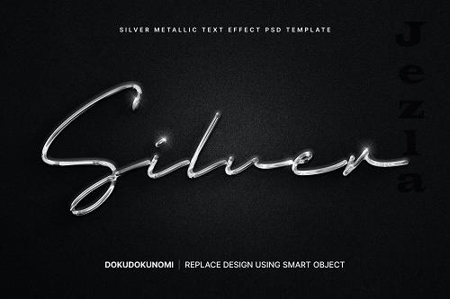Silver metallic text effect
