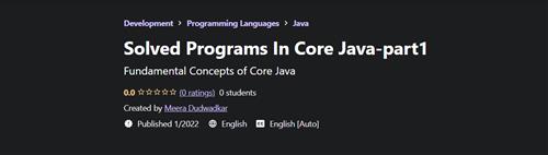 Meera Dudwadkar - Solved Programs In Core Java Part1