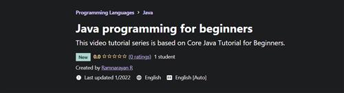 Java  Ramnarayan R - Programming for Beginners