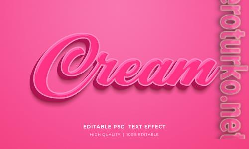 Cream editable text style effect mockup template psd