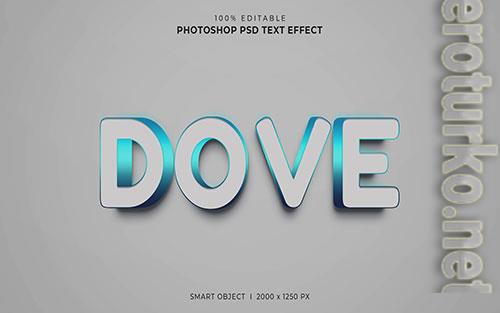 Dove 3d editable psd text effect