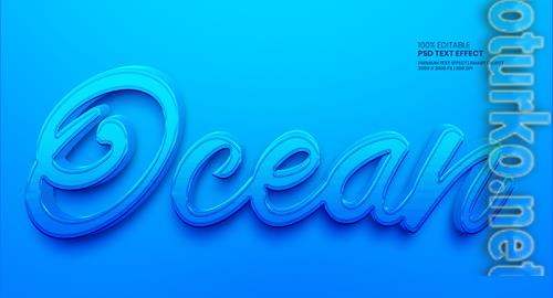 Ocean fully editable premium psd text effect maker