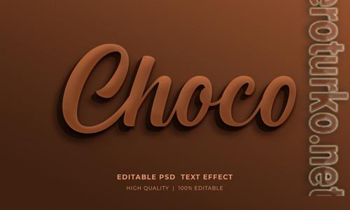 Choco editable text style effect mockup template