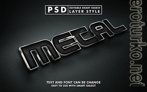 3d metal text effect editable text effect with metal texture psd mock up with smart object