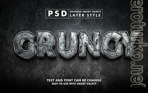 Grungy 3d text effect editable text effect premium psd with smart object Grungy 3d text effect editable text effect premium psd with smart object