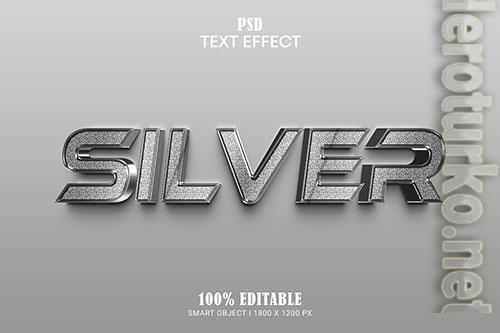 Silver editable text effect premium psd