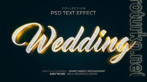 Wedding glitter gold style color custom text effect psd
