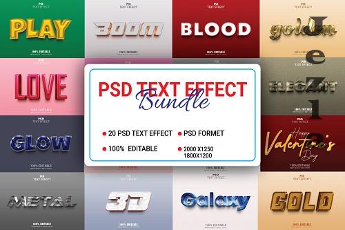 Editable 3D PSD Text Effect Bundle Vol-1