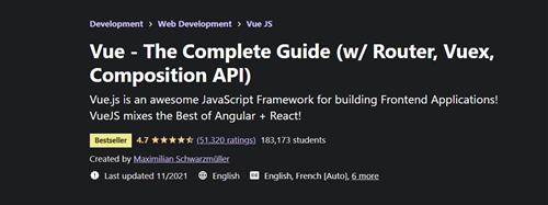 Vue – The Complete Guide (w/ Router Vuex Composition API)