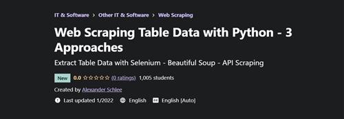 Udemy - Web Scraping Table Data with Python - 3 Approaches