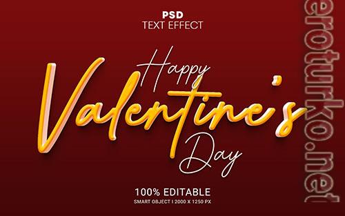 Happy valentine day editable text effect premium psd