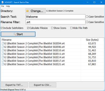 VovSoft Search Text in Files 2.7 Portable