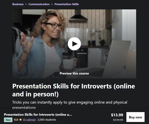 Presentation Skills for Introverts (Online and in Person)