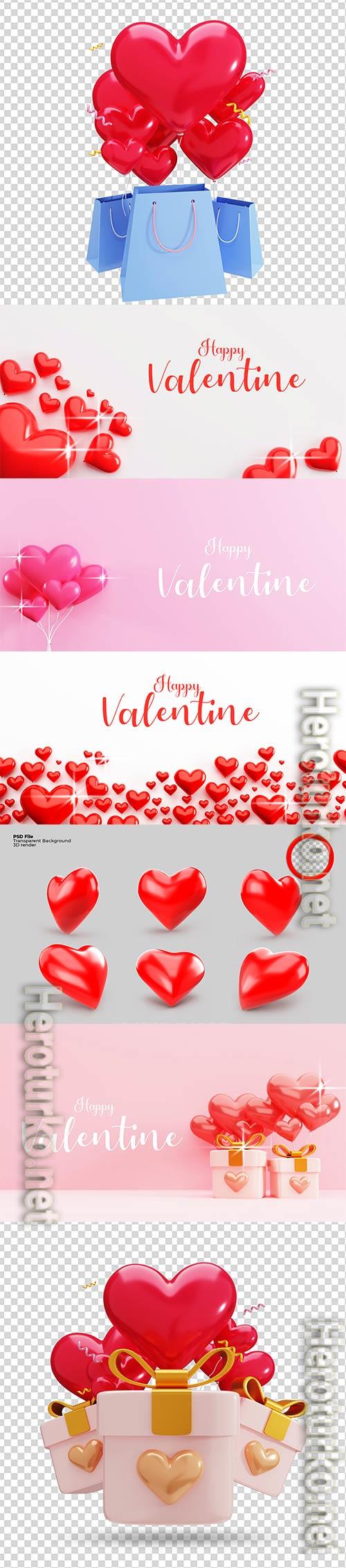 3d rendering of valentine concept background psd 3d rendering of valentine concept background psd