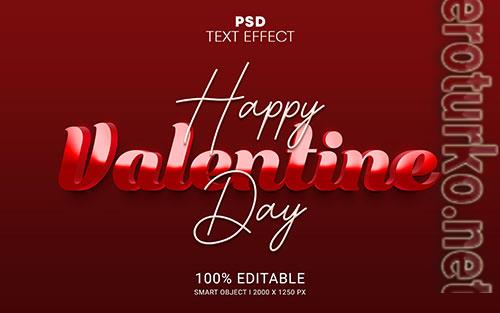 Happy valentine day editable text effect psd