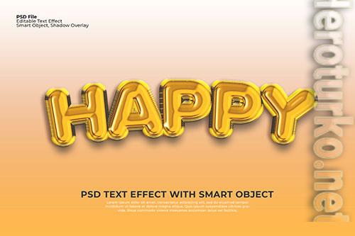 Editable happy text 3d effect photoshop