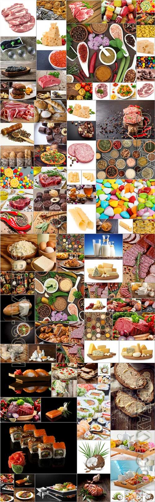 Food, meat, vegetables, fruits, fish, stock photo bundle vol 7