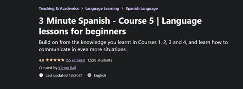 3 Minute Spanish - Course 5 Language lessons for beginners