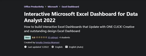 Udemy - Interactive Microsoft Excel Dashboard for Data Analyst 2022