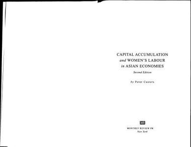Capital Accumulation and Women's Labour in Asian Economies