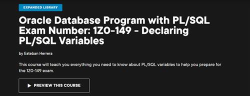 Oracle Database Program with PL/SQL Exam Number - 1Z0-149 - Declaring PL/SQL Variables