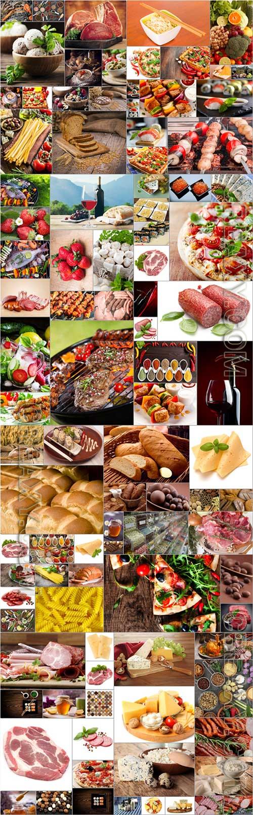Food, meat, vegetables, fruits, fish, stock photo bundle vol 9