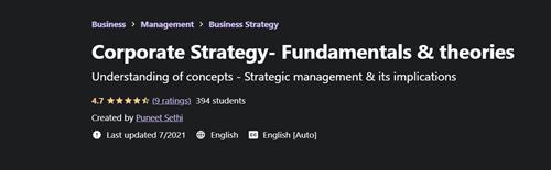 Puneet Sethi – Corporate Strategy – Fundamentals & Theories