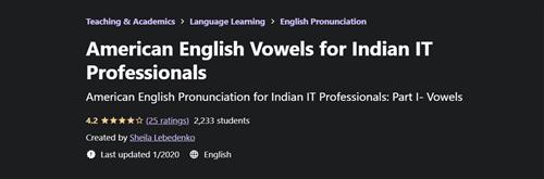 Udemy - American English Vowels for Indian IT Professionals