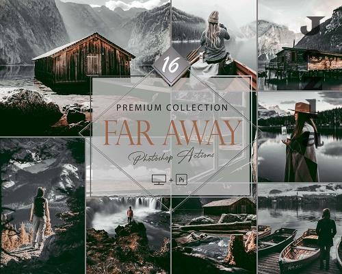 16 Far Away Photoshop Actions, Gray Landscape ACR Preset, Noir Ps Filter 16 Far Away Photoshop Actions, Gray Landscape ACR Preset, Noir Ps Filter