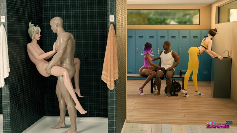 Sanmie3d - Gym showers 3D Porn Comic
