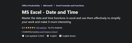 MS Excel – Date and Time 2022